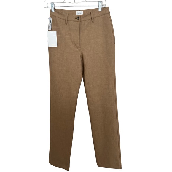 Wilfred Aritzia Cressida Trousers Heather Saville Tan Size 4 NWT - Picture 1 of 11